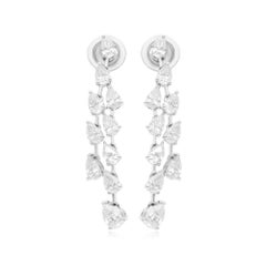 2.58 Carat SI Clarity HI Color Pear Diamond Earrings 18 Karat White Gold Jewelry