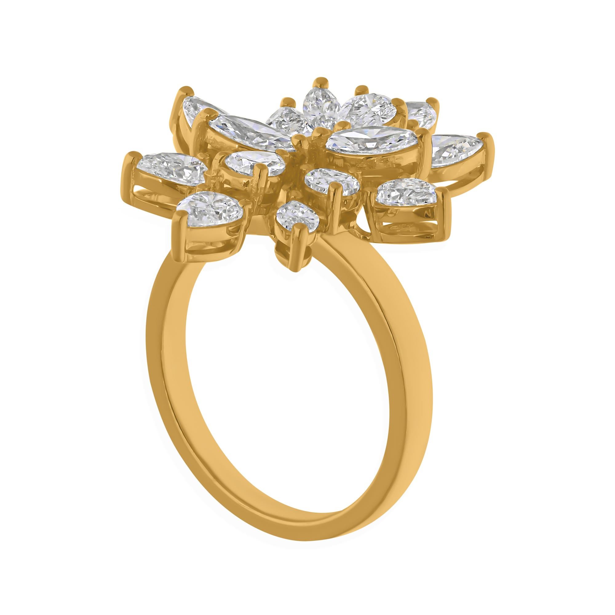 in vendita:  Anello cocktail con cluster di diamanti da 2,58 carati SI/H Oro giallo 18 carati Gioielli di pregio 6