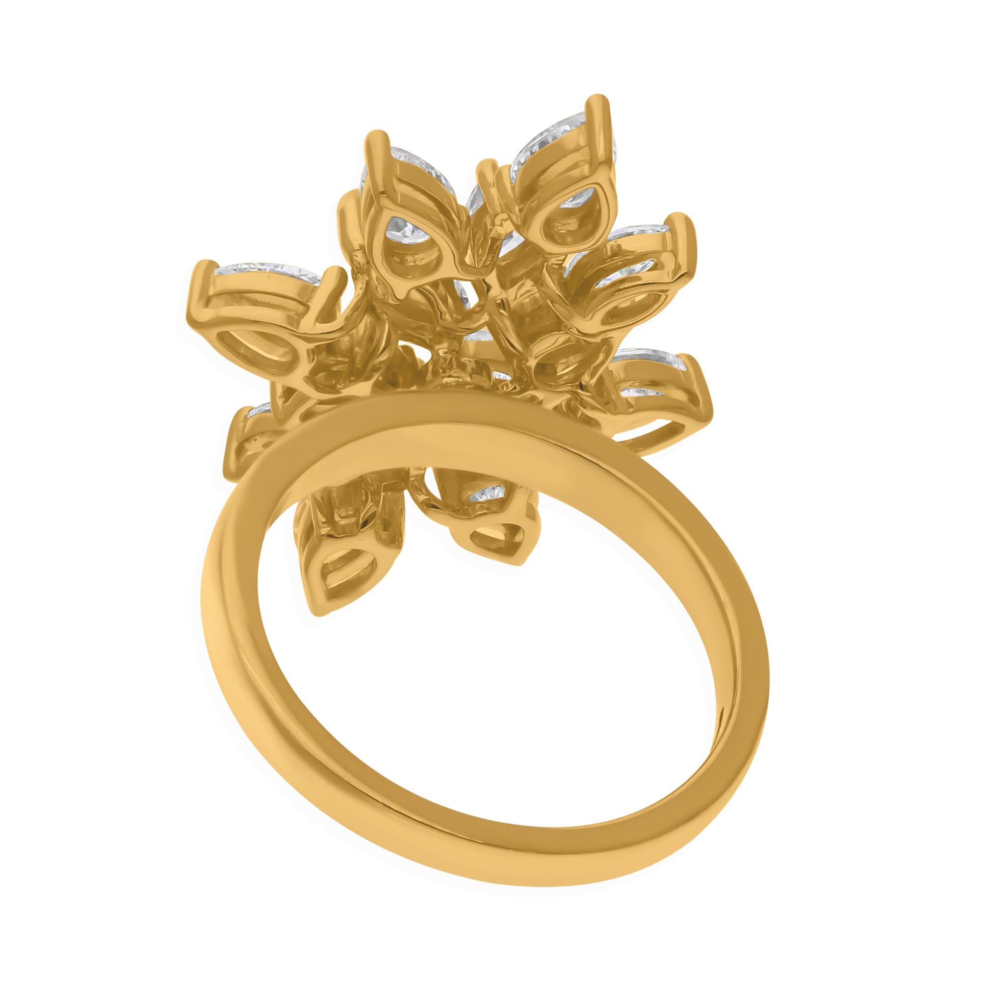 in vendita:  Anello cocktail con cluster di diamanti da 2,58 carati SI/H Oro giallo 18 carati Gioielli di pregio 7