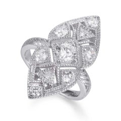 2.58Carat Cubic Zirconia Art Deco Inspired Designer Plaque Engagement Dress Ring