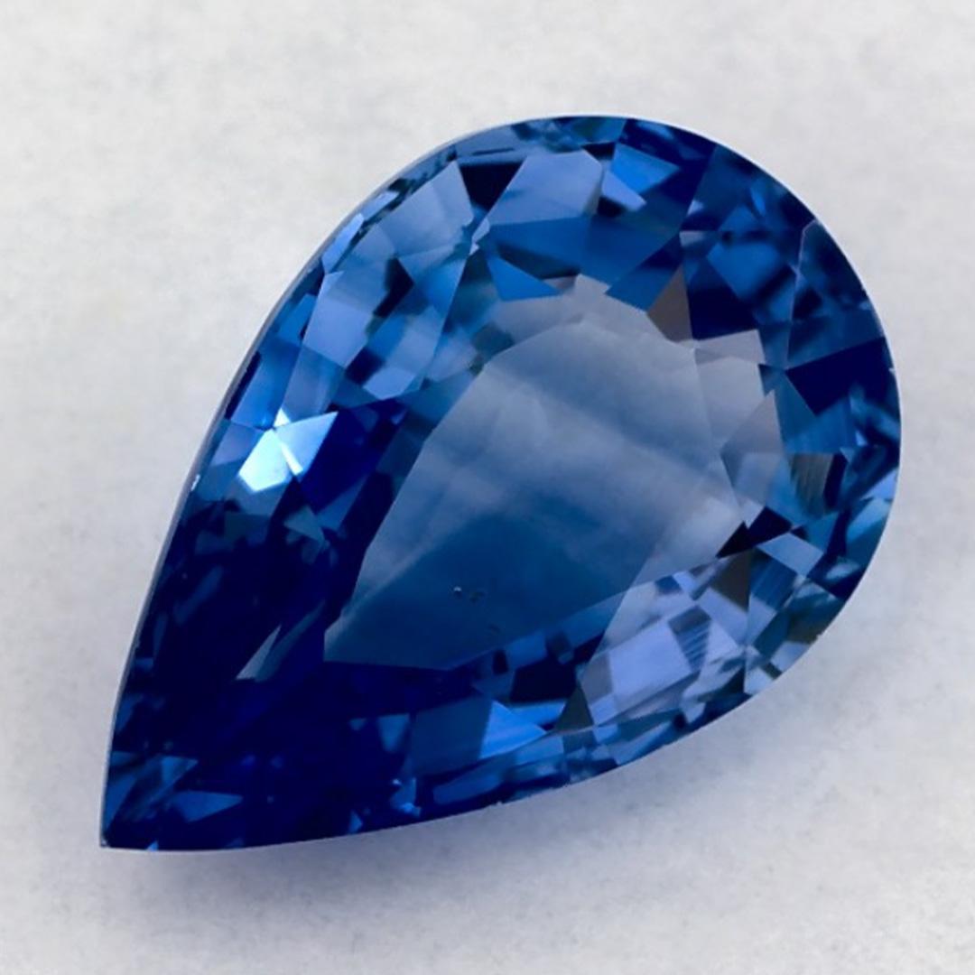 Taglio a goccia 2.58 carati di zaffiro blu a forma di pera sciolto in vendita