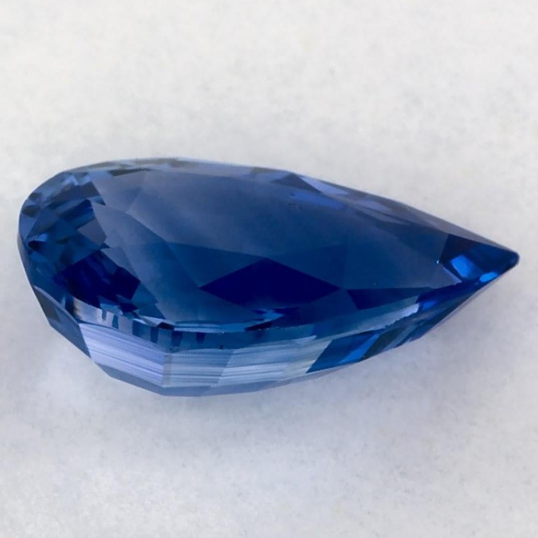 2.58 carati di zaffiro blu a forma di pera sciolto In condizioni Nuovo in vendita a Fort Lee, NJ