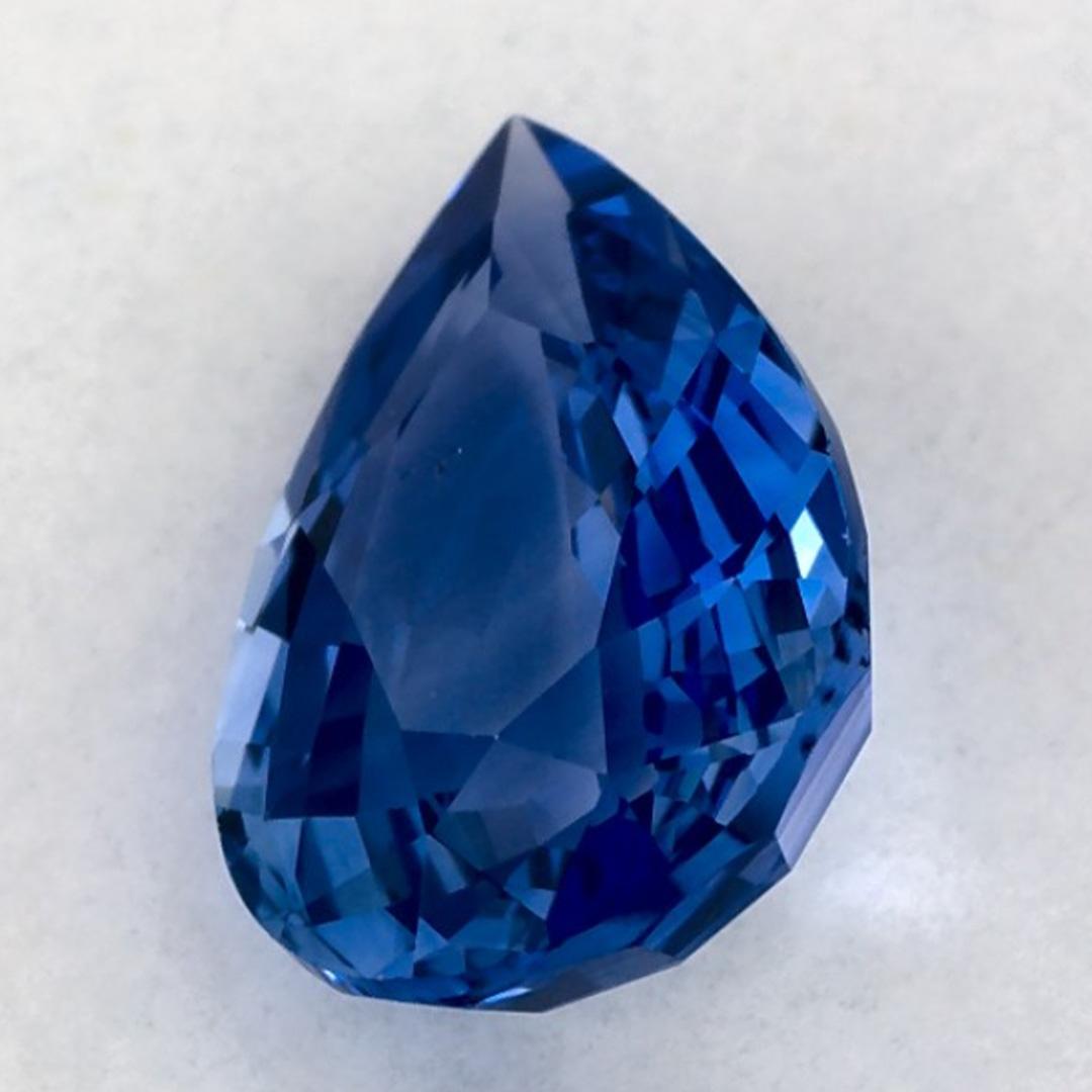 Donna 2.58 carati di zaffiro blu a forma di pera sciolto in vendita