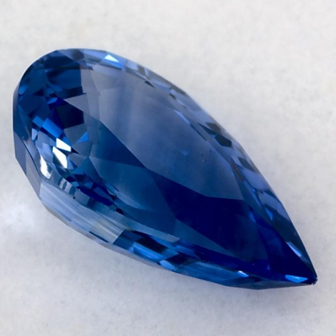 2.58 carati di zaffiro blu a forma di pera sciolto in vendita 1