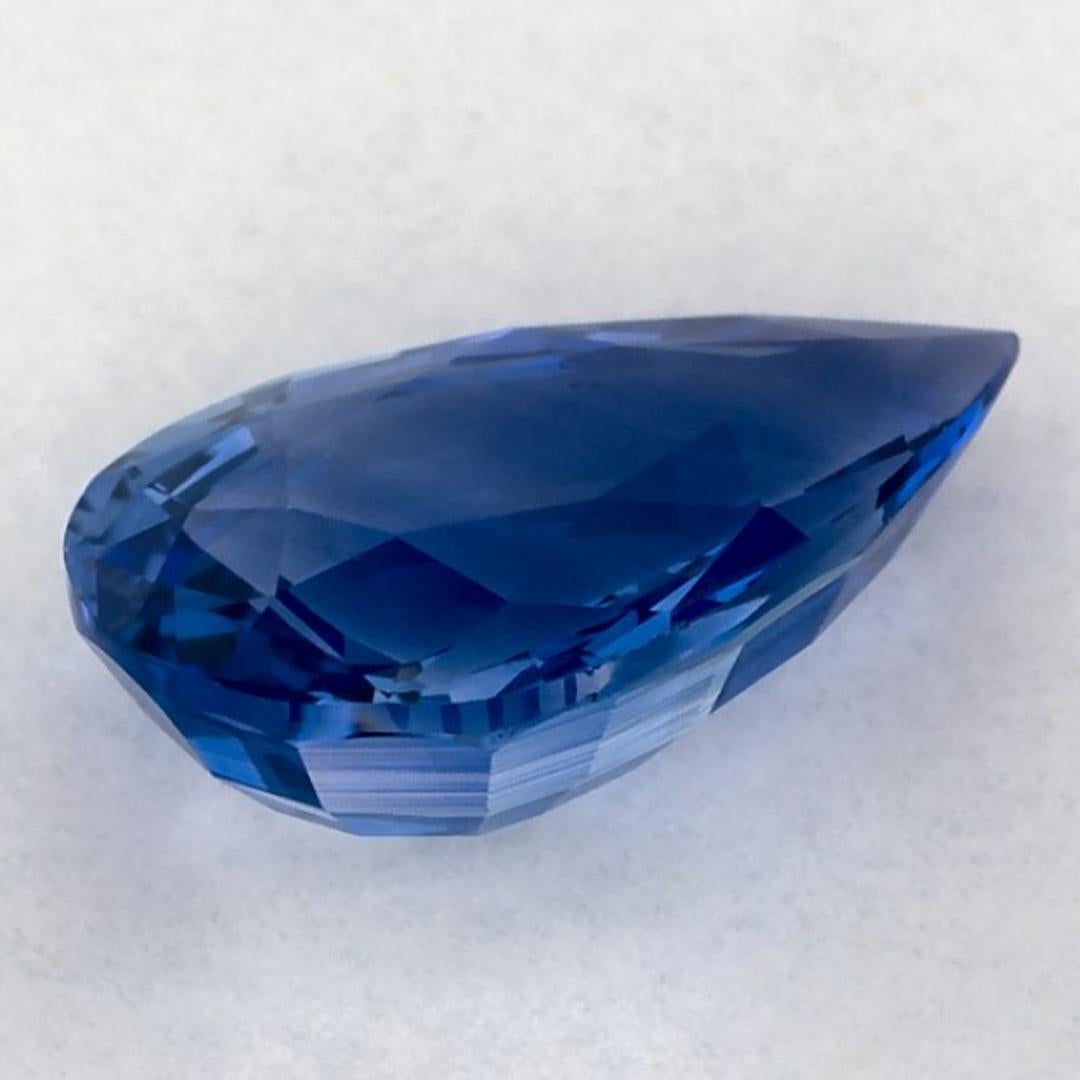 2.58 carati di zaffiro blu a forma di pera sciolto in vendita 3