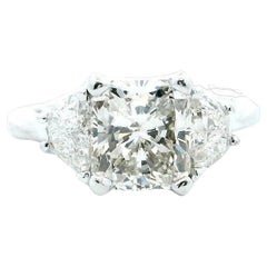 2.58 Square Radiant Diamond Modern Engagement Ring GIA Certified
