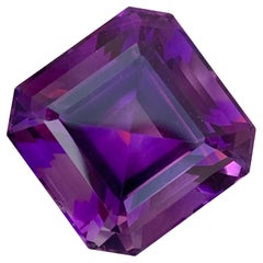 25.85 Carat Natural Loose Dark Purple Amethyst Perfect Square Shape Gemstone