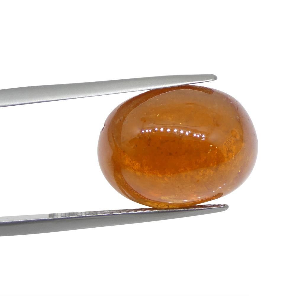 Oval Cut 25.87ct Oval Cabochon Orange Mandarin Spessartine Garnet from Nigeria For Sale