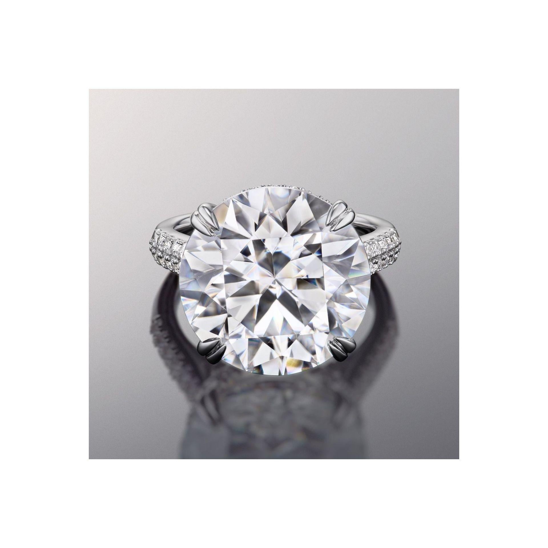 25.88 Karat Runder Brillant Diamantring  Typ IIA  D Farbe, makellose Reinheit (Romantik) im Angebot