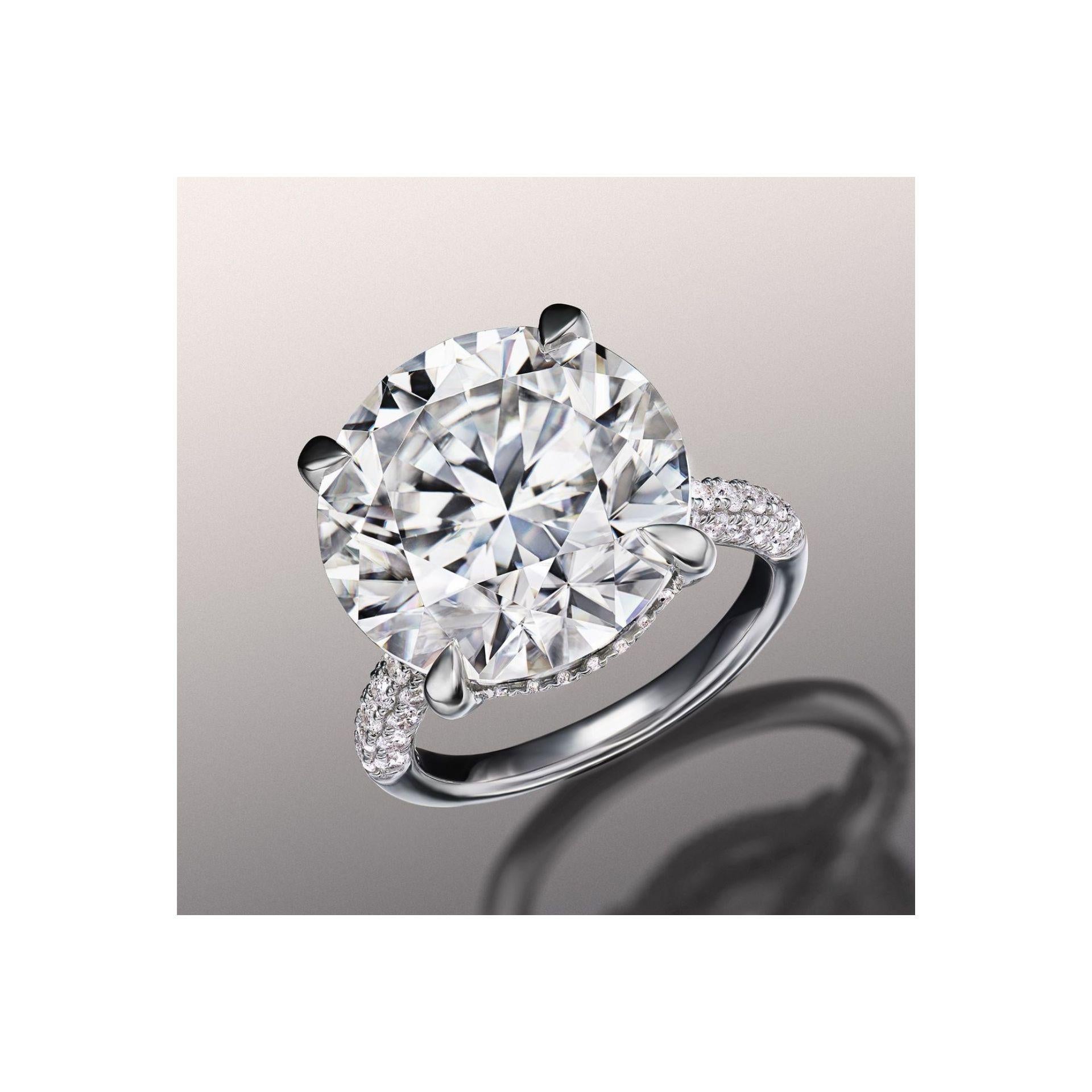 25.88 Karat Runder Brillant Diamantring  Typ IIA  D Farbe, makellose Reinheit im Zustand „Neu“ im Angebot in Mumbai, IN