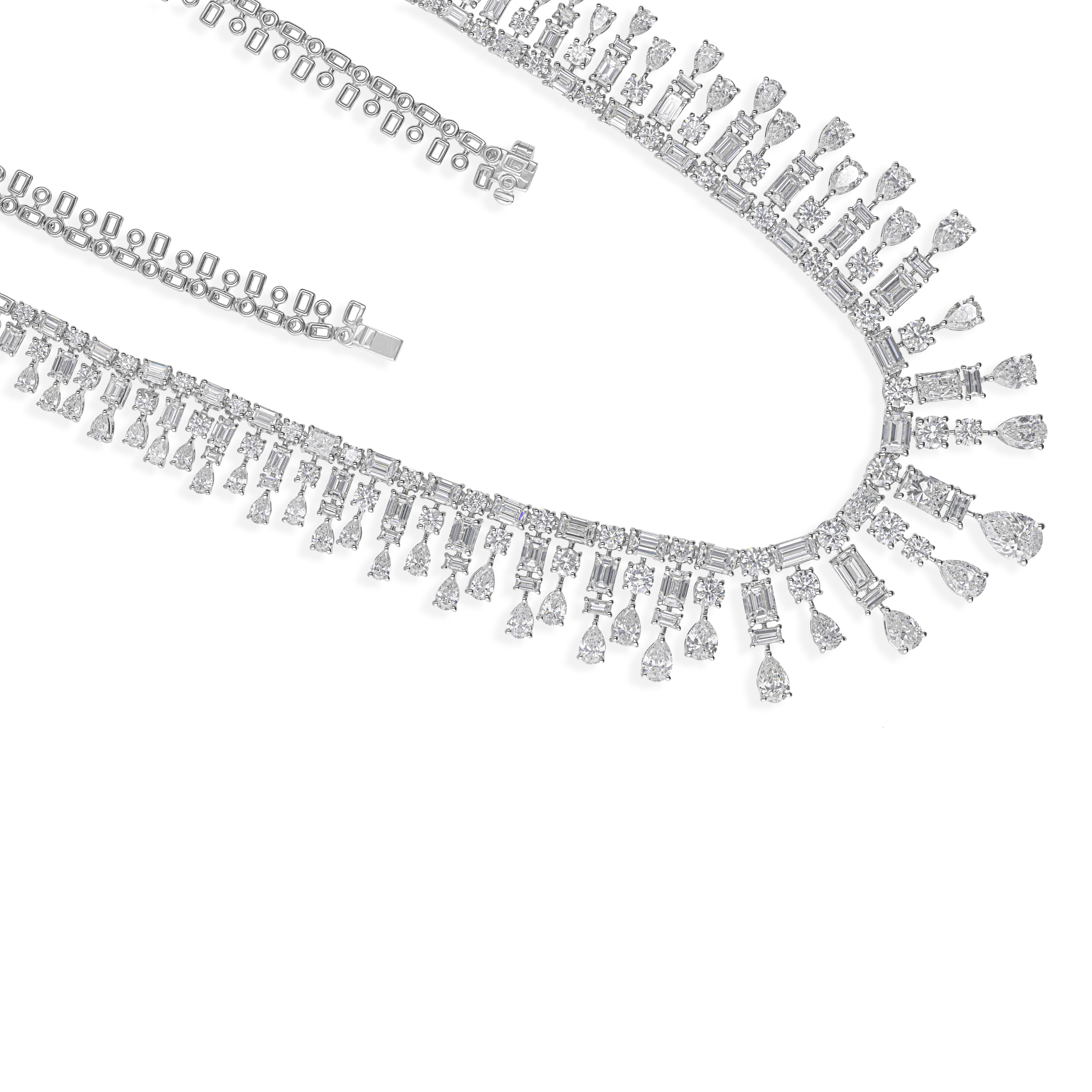 25,89 CTW Echte SI/H Diamant Choker Halskette 18k Weißgold Feiner Schmuck im Angebot 1