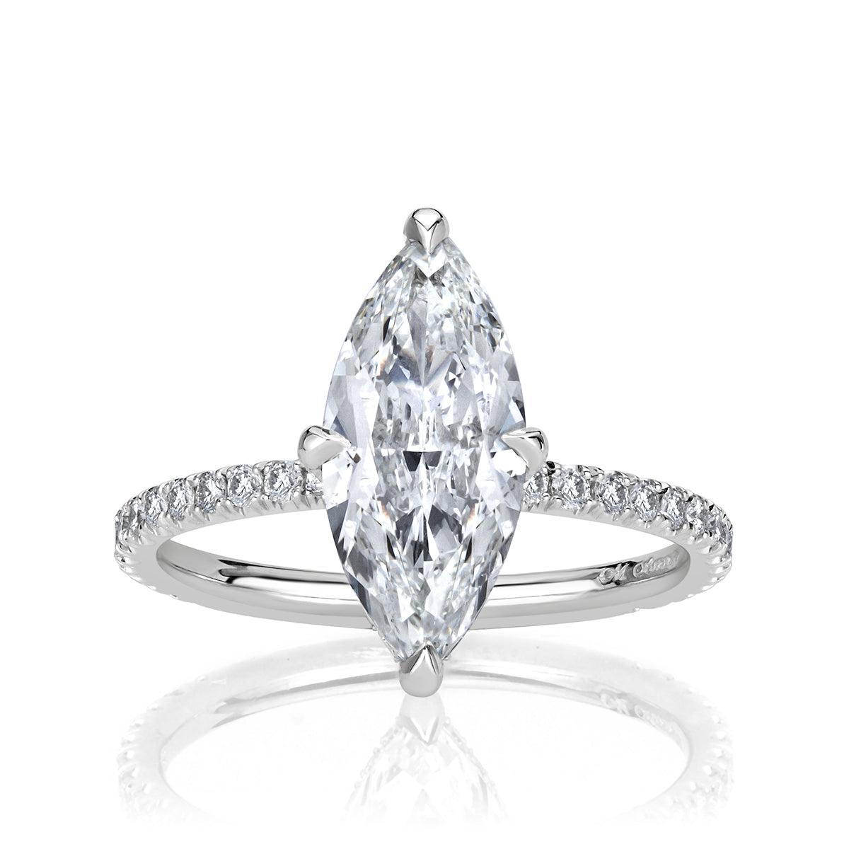 2.58ct Marquise Cut Diamond Engagement Ring For Sale