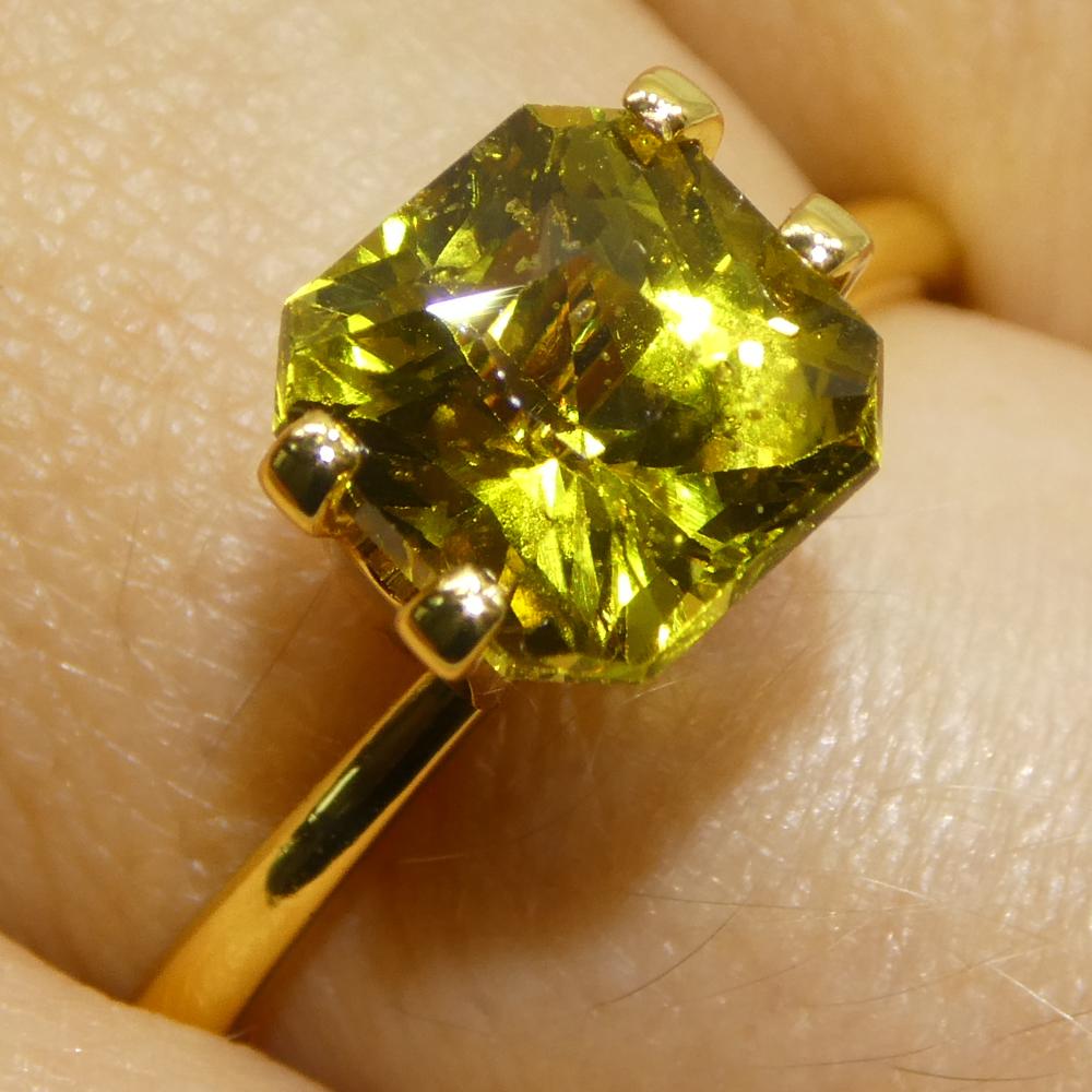 Crisoberilo amarillo verdoso de talla octogonal/esmeralda de 2,58 ct Certificado GIA Sin calentar en venta 9