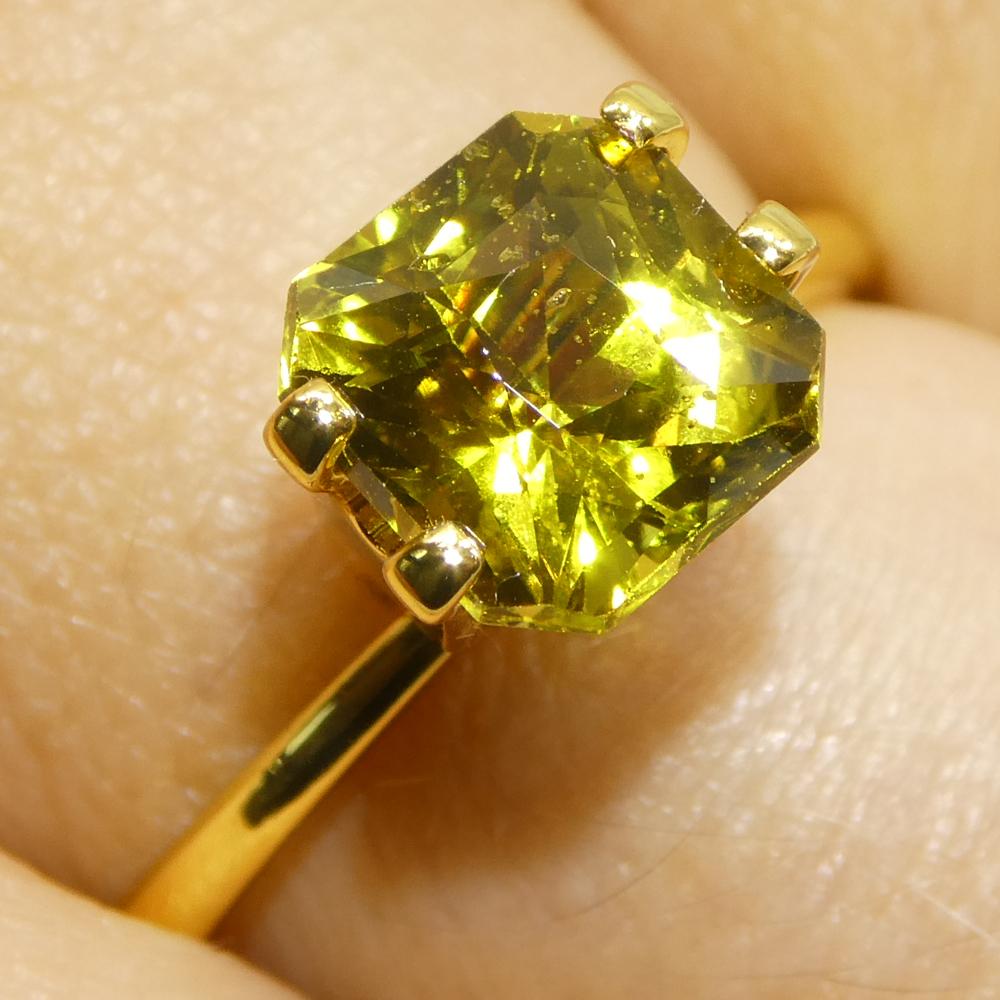 Crisoberilo amarillo verdoso de talla octogonal/esmeralda de 2,58 ct Certificado GIA Sin calentar Corte esmeralda en venta
