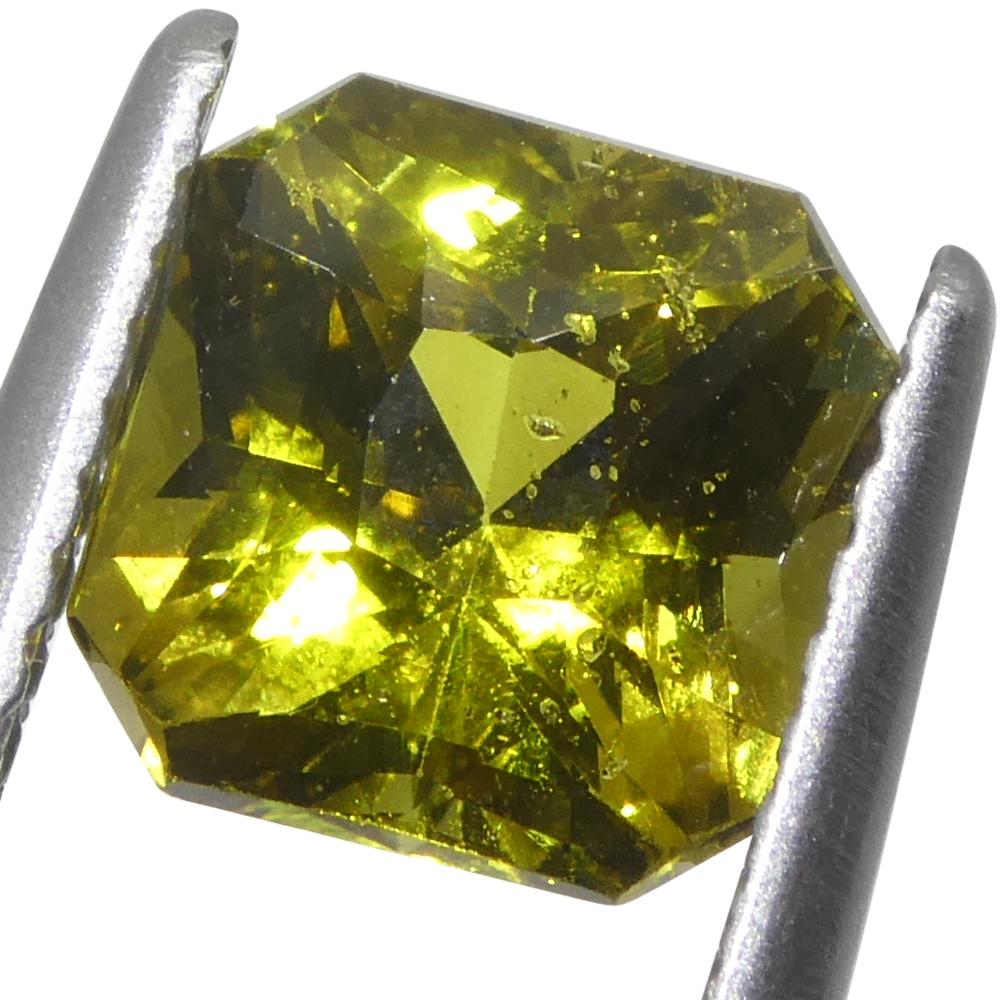 Crisoberilo amarillo verdoso de talla octogonal/esmeralda de 2,58 ct Certificado GIA Sin calentar en venta 1