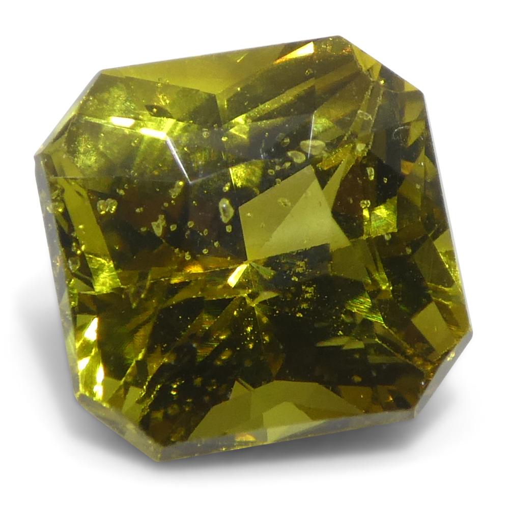 Crisoberilo amarillo verdoso de talla octogonal/esmeralda de 2,58 ct Certificado GIA Sin calentar en venta 3