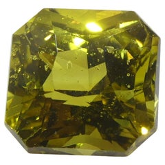 Crisoberilo amarillo verdoso de talla octogonal/esmeralda de 2,58 ct Certificado GIA Sin calentar