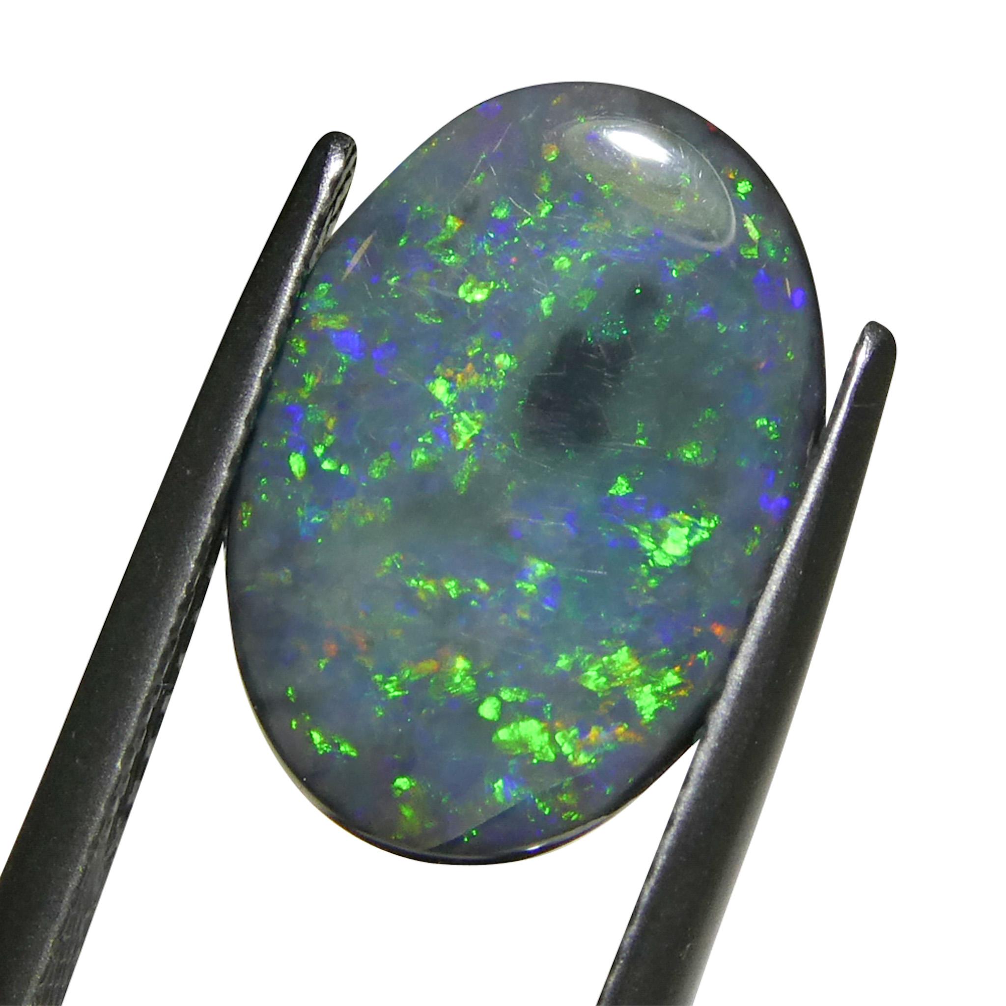 2.58ct Opale grigio ovale cabochon dall'Australia in vendita 6