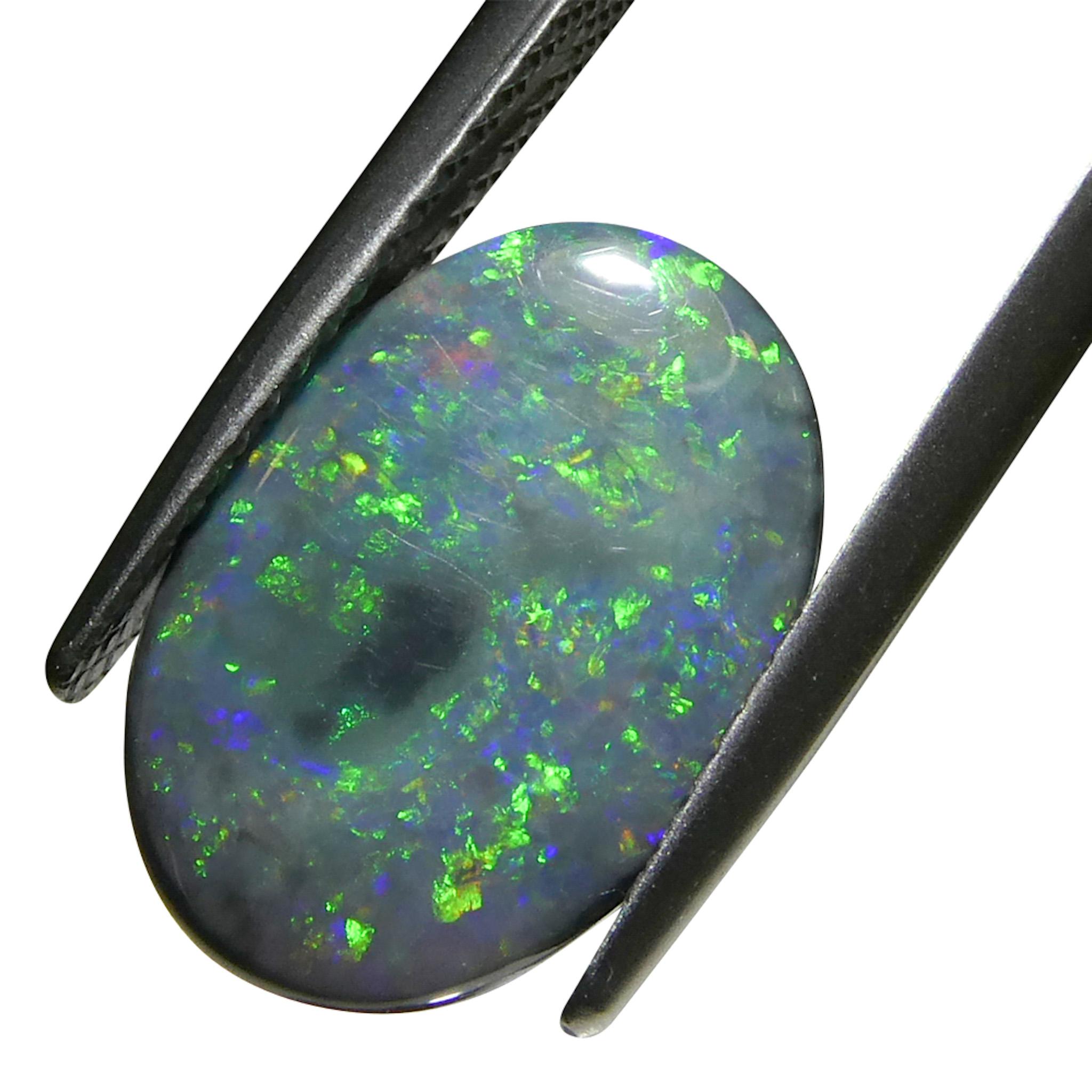2.58ct Opale grigio ovale cabochon dall'Australia in vendita 7