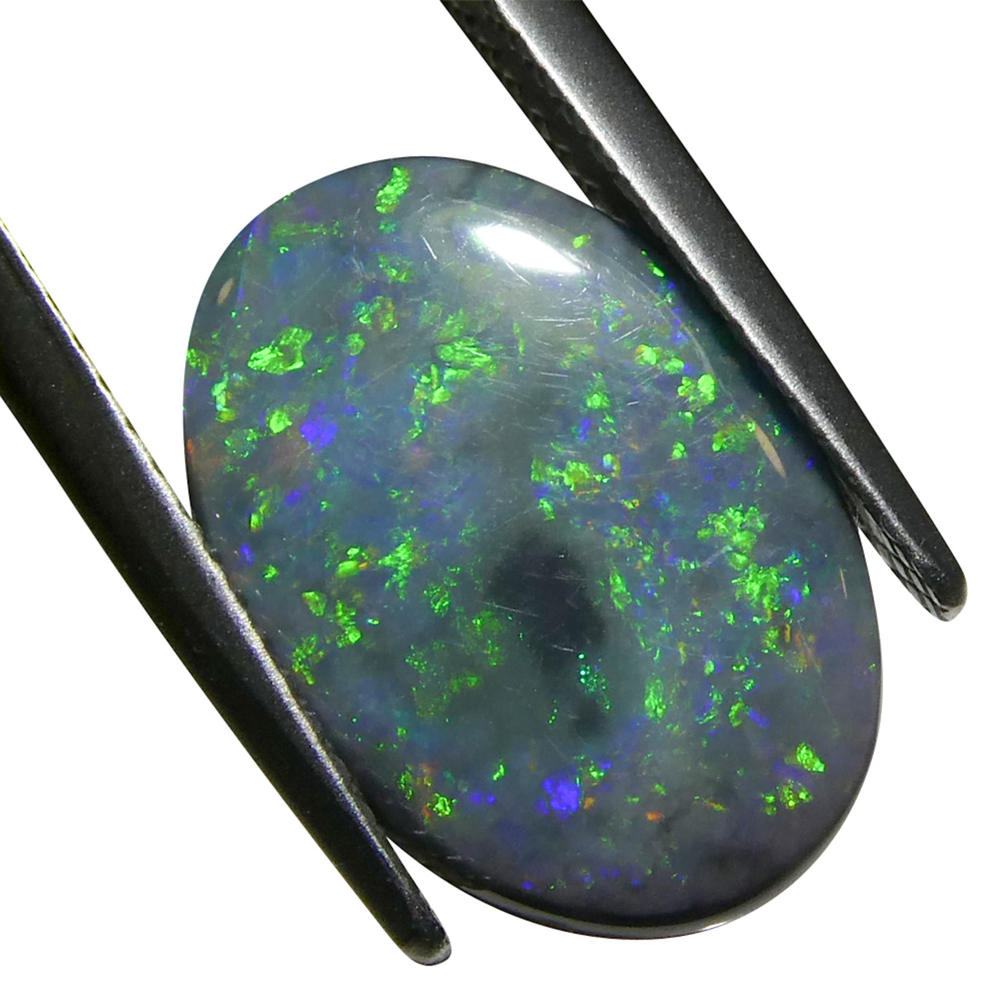 2.58ct Opale grigio ovale cabochon dall'Australia in vendita 8