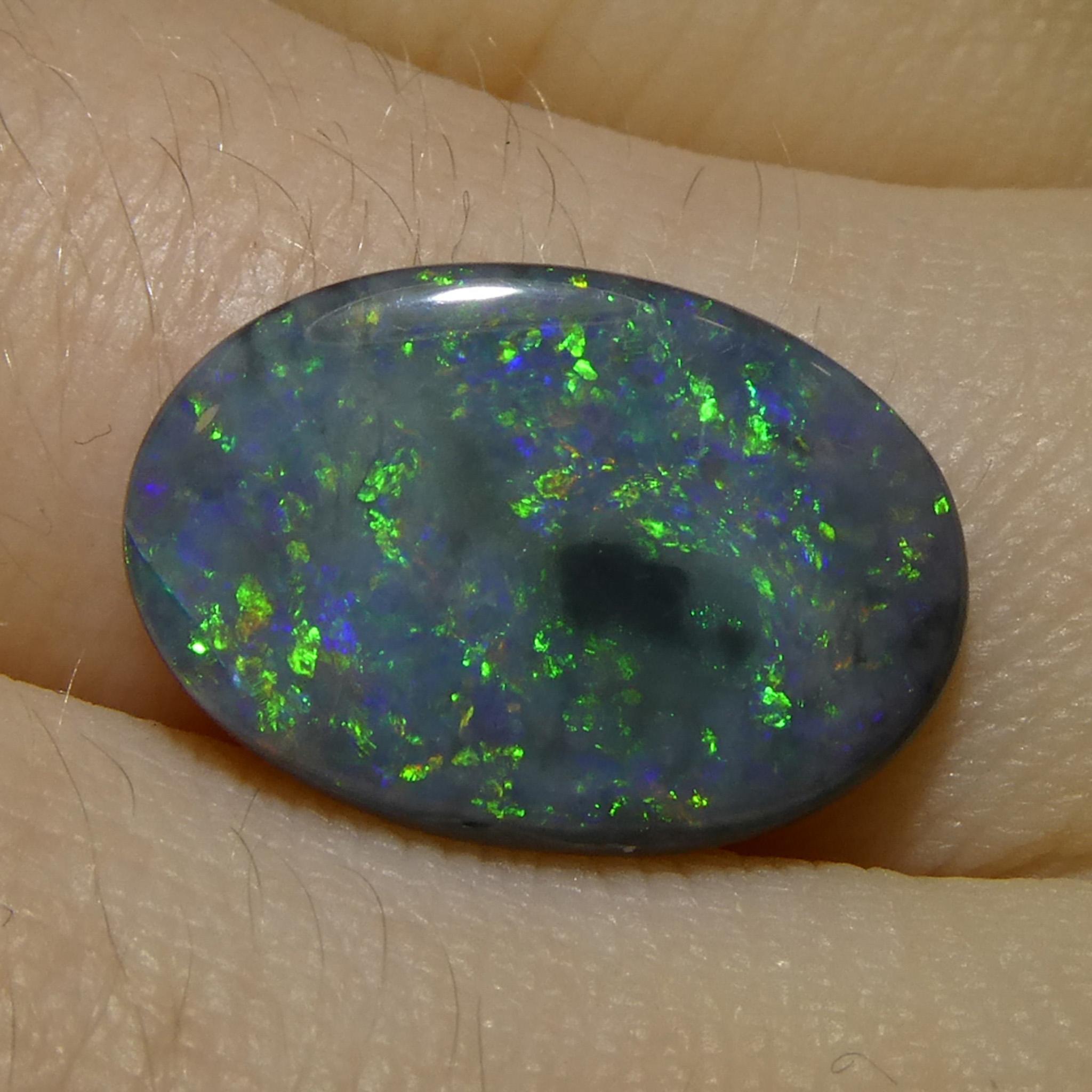 da uomo o donna 2.58ct Opale grigio ovale cabochon dall'Australia in vendita