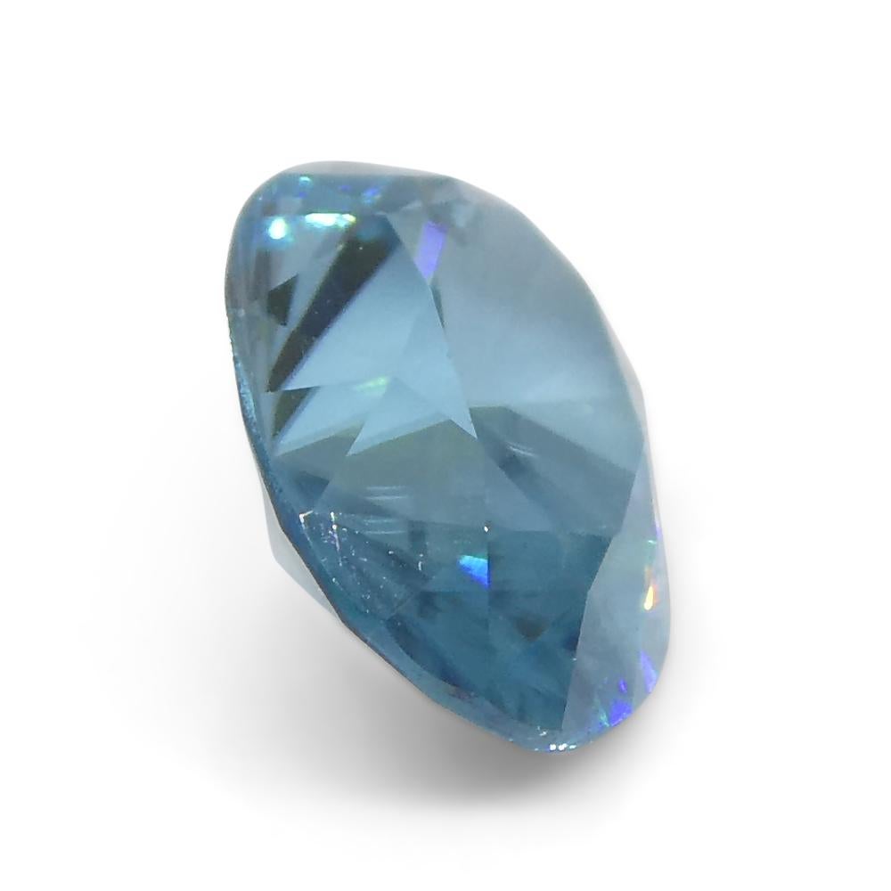 Zircon bleu ovale de 2.58ct taillé en diamant du Cambodge Unisexe en vente