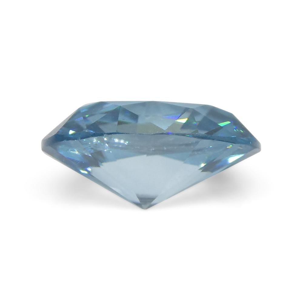 Zircon bleu ovale de 2.58ct taillé en diamant du Cambodge en vente 1