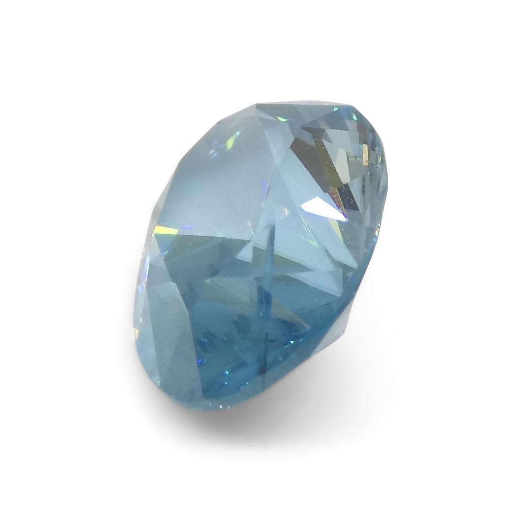 Zircon bleu ovale de 2.58ct taillé en diamant du Cambodge en vente 3