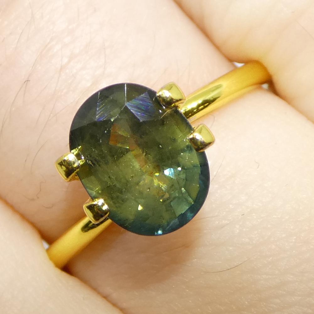2,58 Karat ovaler blaugrüner Teal-Saphir aus Tansania im Angebot 8