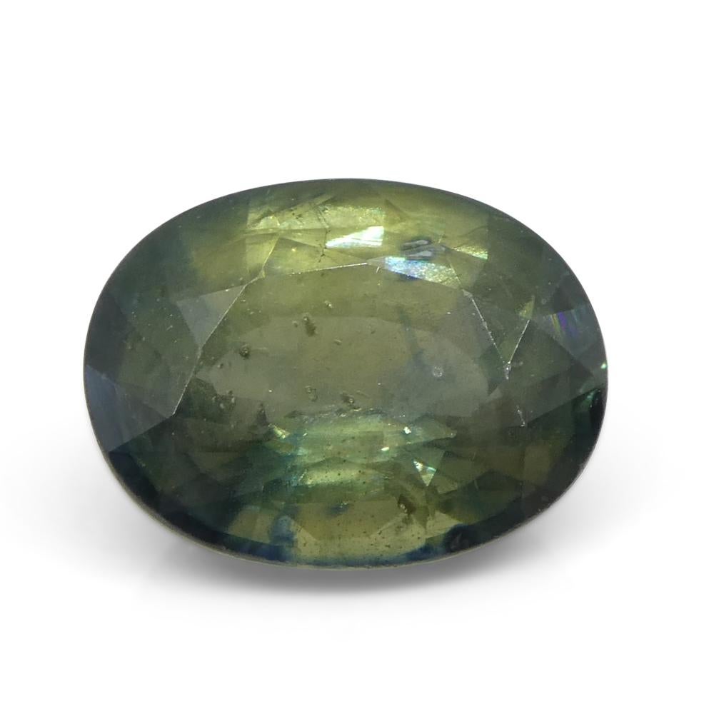 2,58 Karat ovaler blaugrüner Teal-Saphir aus Tansania für Damen oder Herren im Angebot