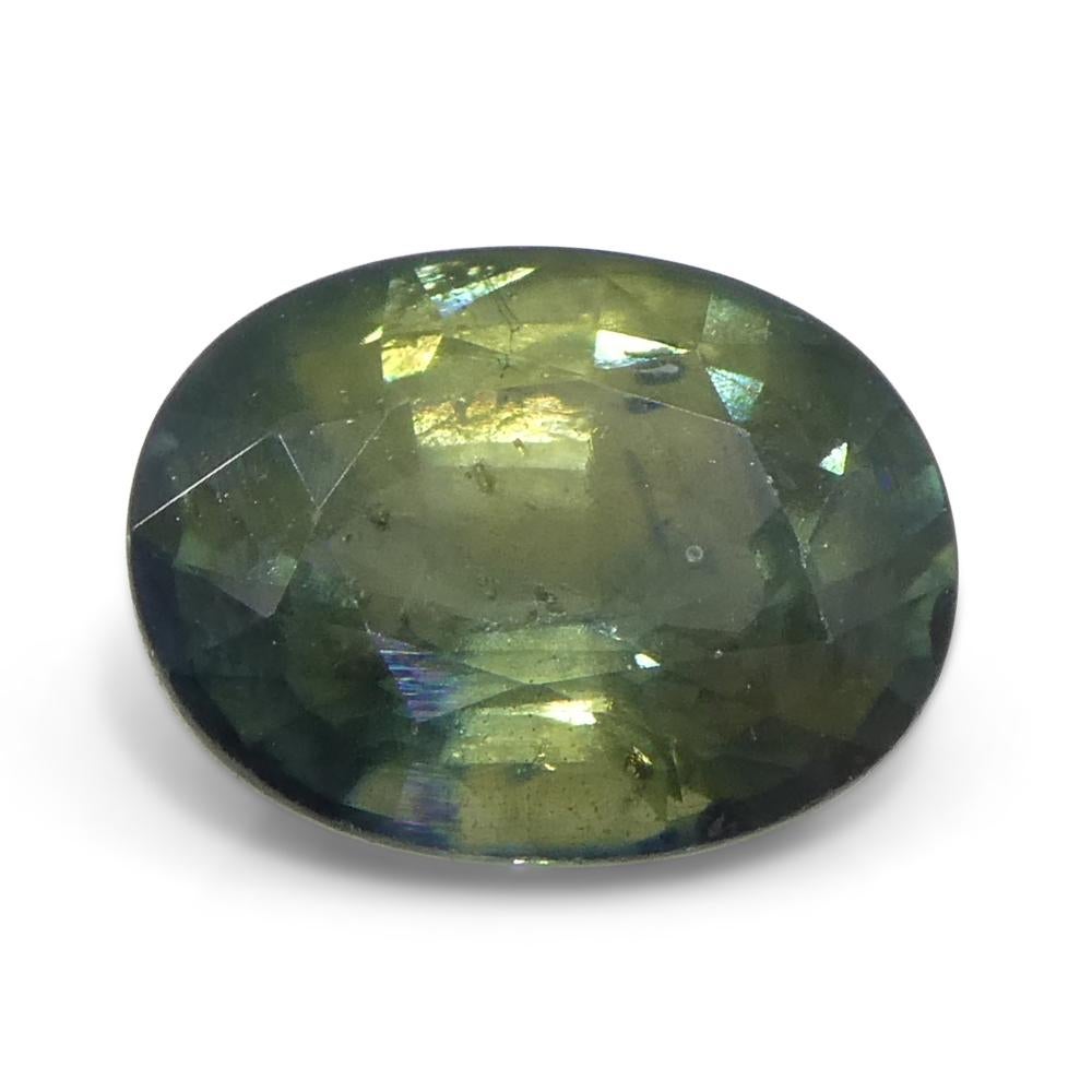 2,58 Karat ovaler blaugrüner Teal-Saphir aus Tansania im Angebot 1