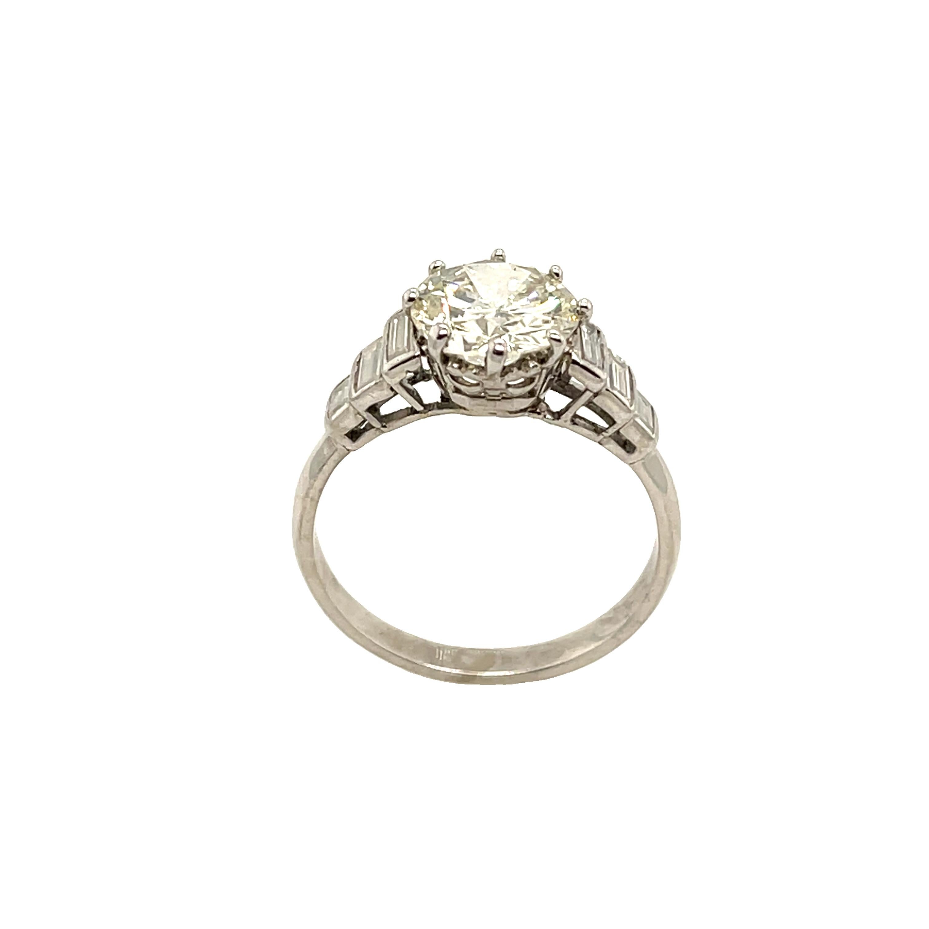 2,58 Karat runder Diamantring mit Brillantschliff K-L/SI3, gefasst in Platin im Angebot 2