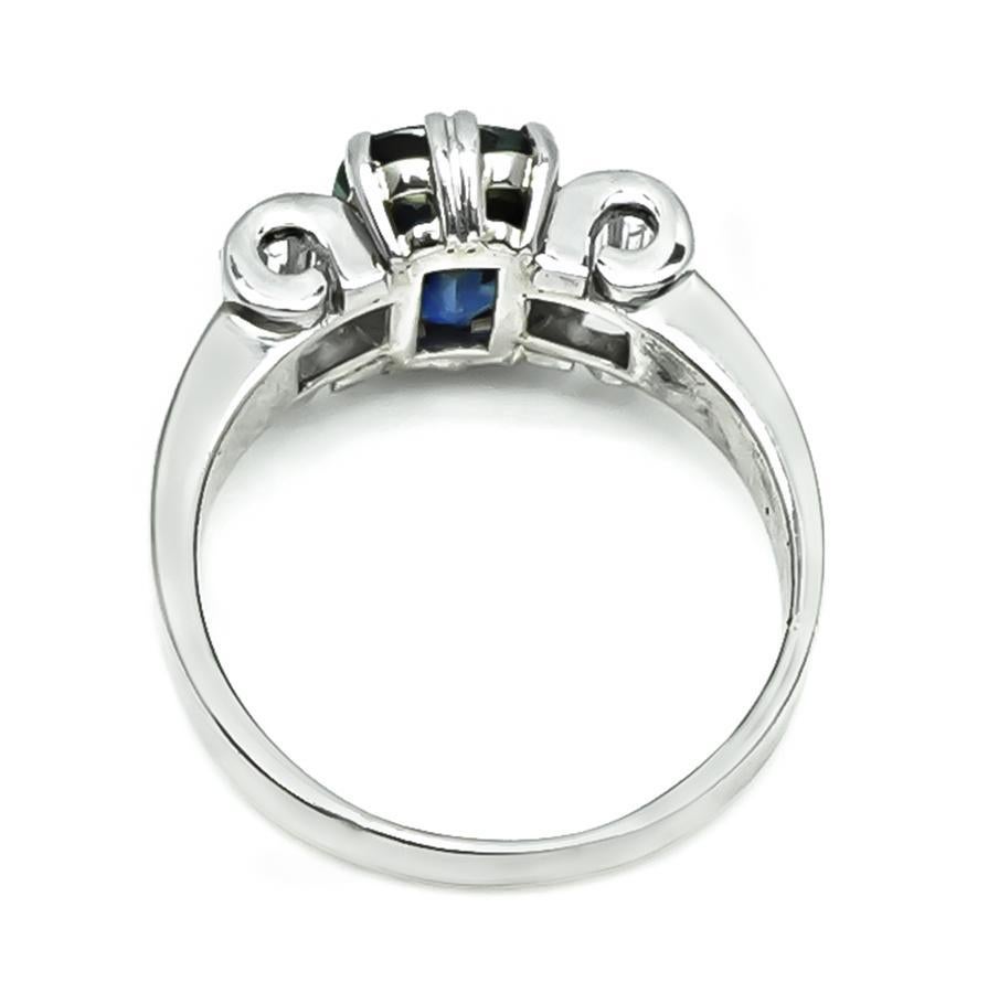 Anillo de compromiso de diamantes y zafiros de 2,58 ct en Bueno estado para la venta en New York, NY