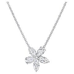 Pendentif en or blanc 14K avec diamant marquise et poire de 2,58CTW