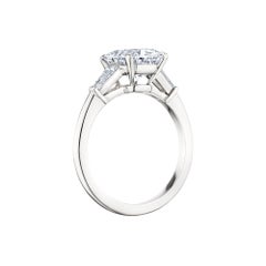 2.59 Carat Cushion Brilliant Platinum Diamond Engagement Ring