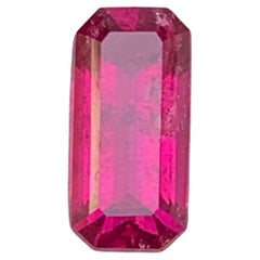 2,59 Karat Hot Pink Natürlicher Rubellit Turmalin Smaragd-Schliff Loser Edelstein