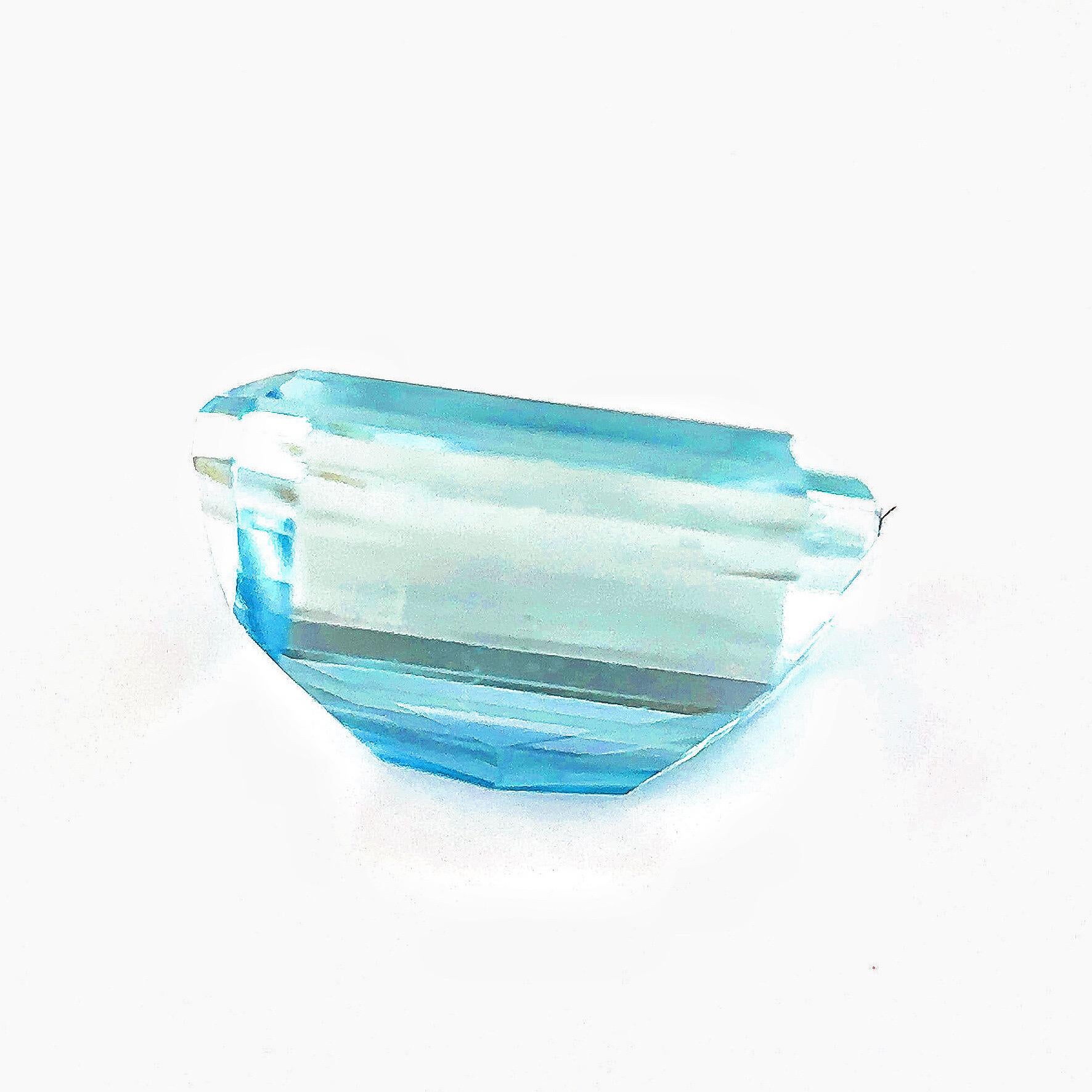 Emerald Cut 2.59 Carat Natural Aquamarine Loose Stone For Sale