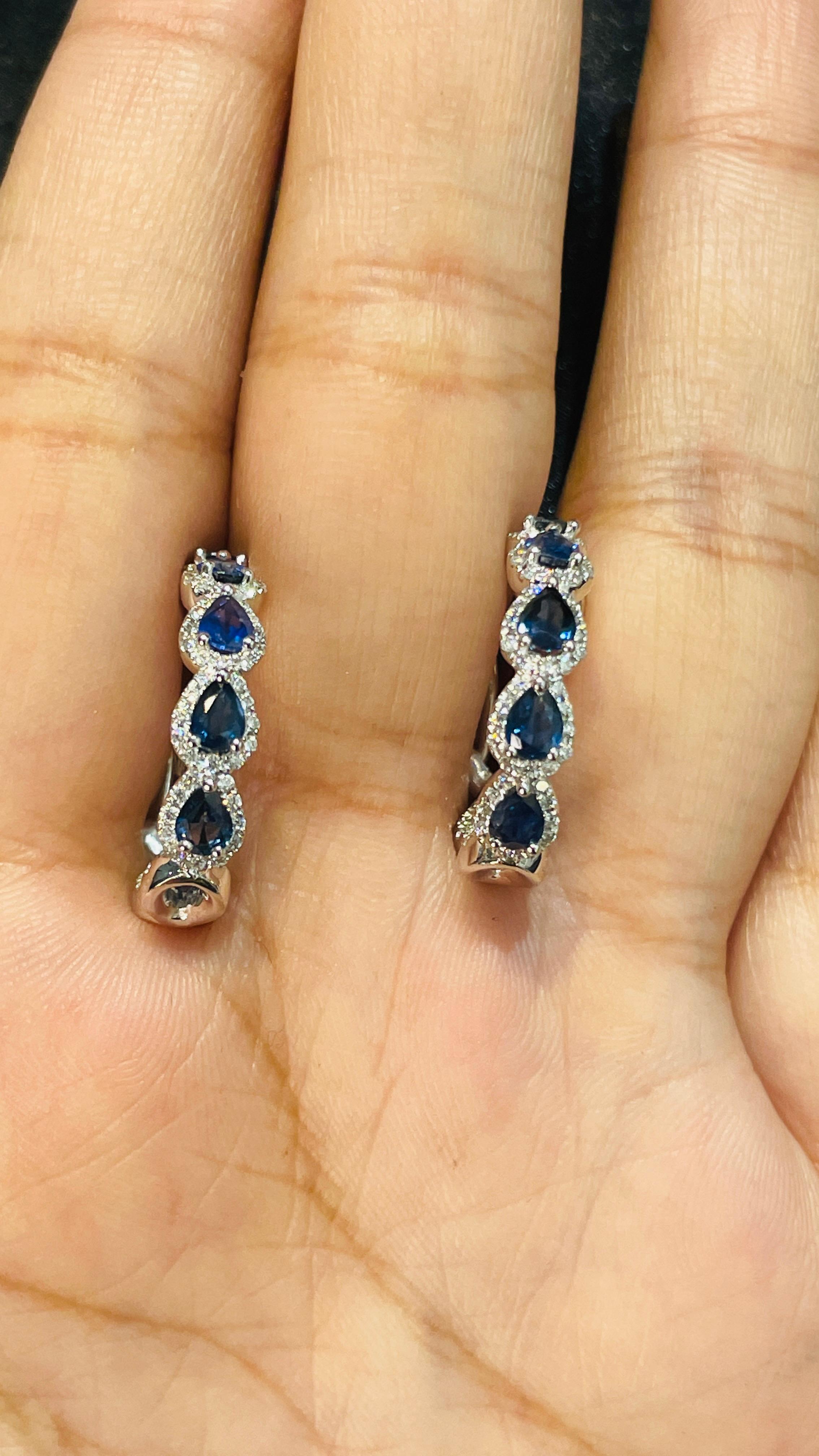 pear shaped diamond hoop earrings