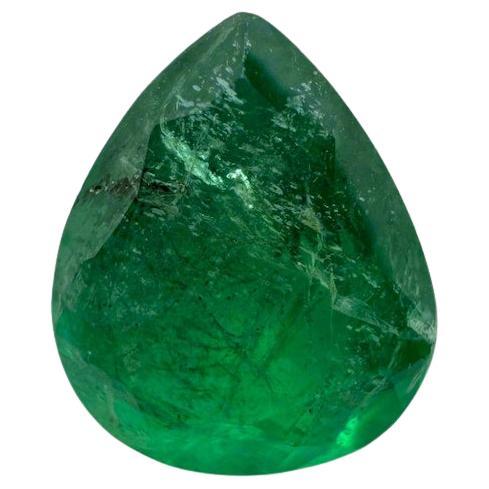 Esmeralda de Zambia verde intenso de 2,59 quilates - Lágrima talla pera Gema de nacimiento de mayo
