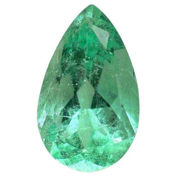 Esmeralda colombiana transparente de 2,59 quilates - Gema natal de mayo talla pera