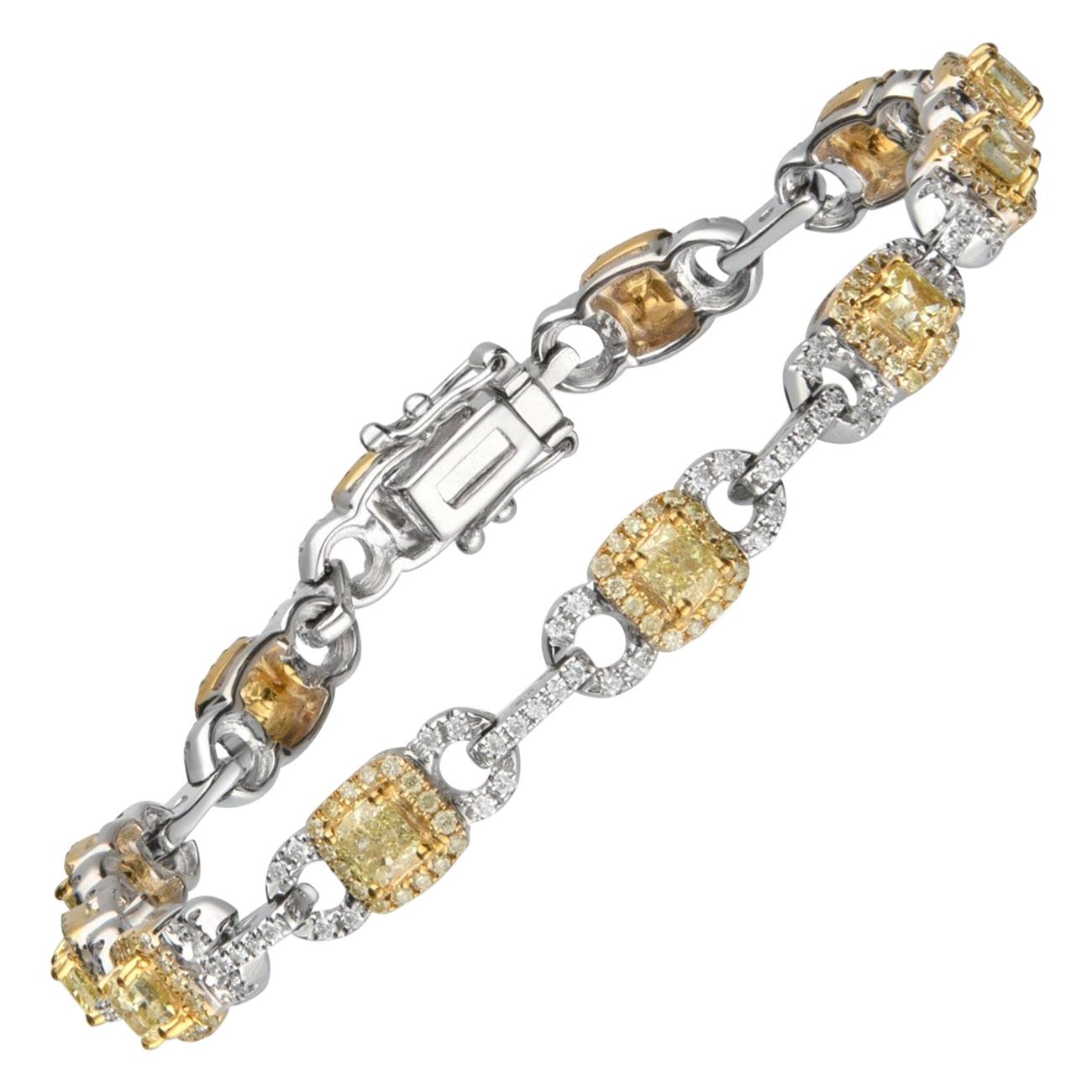  Gin & Grace 14K zweifarbiges Armband aus Gold mit natürlichen Diamanten (I1) für Damen.