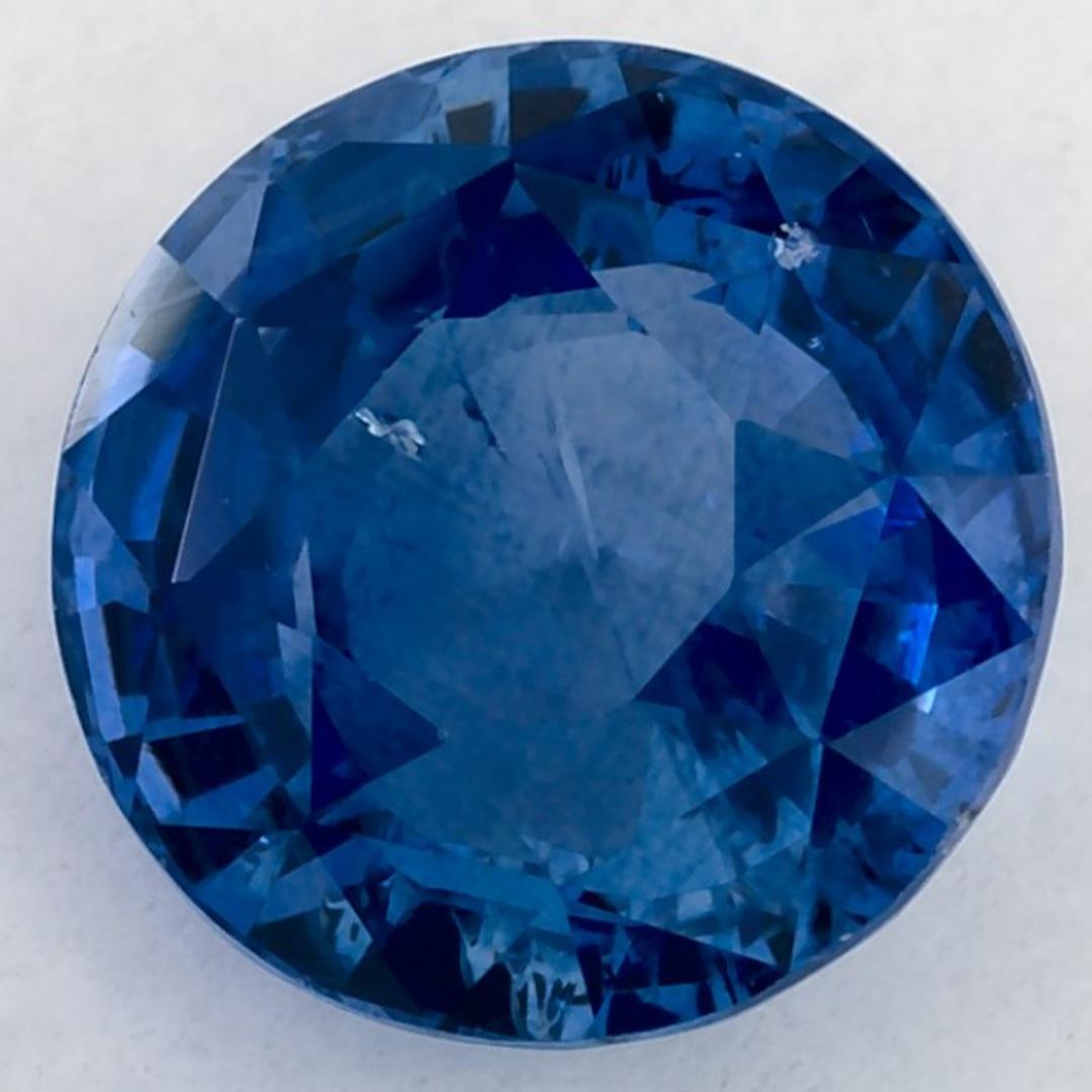 2.59 Karat Blauer runder Saphir, loser Edelstein (Rundschliff) im Angebot
