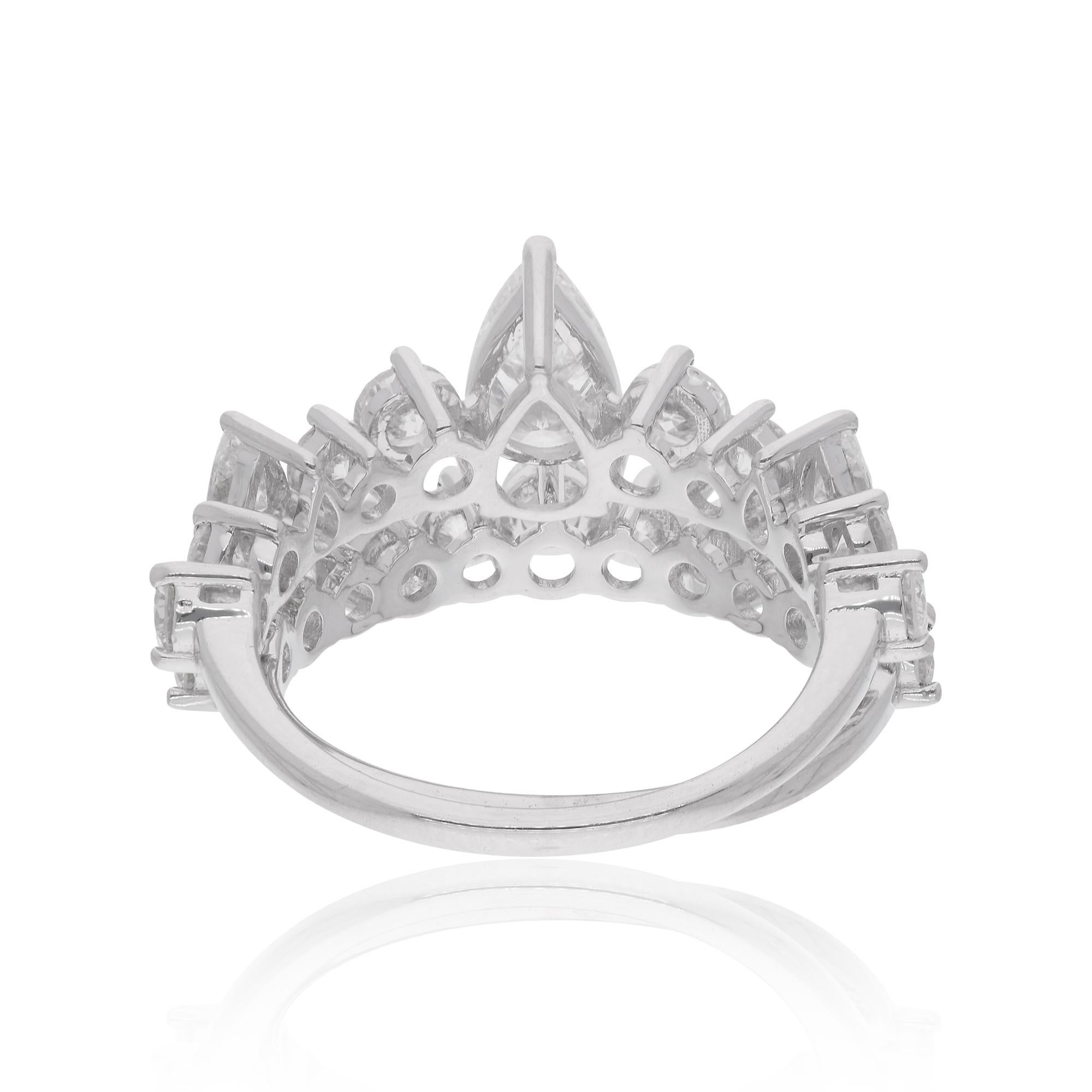 2.59 Ct. Pear & Round Diamond Wedding Two Rings Set 14 Karat White Gold Jewelry For Sale 2