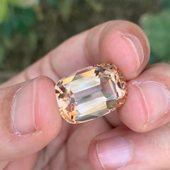 25.90 Carat Natural Loose Golden Topaz Cushion Cut Gemstone