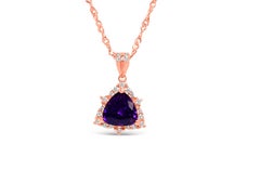 2.590 cts Trillion shape Amethyst 18K ROSE GOLD PLATED OVER 925 SILVER