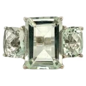 in vendita:  25,90 CTW Anello con tre pietre di ametista verde in argento Sterling Regalo per la nonna