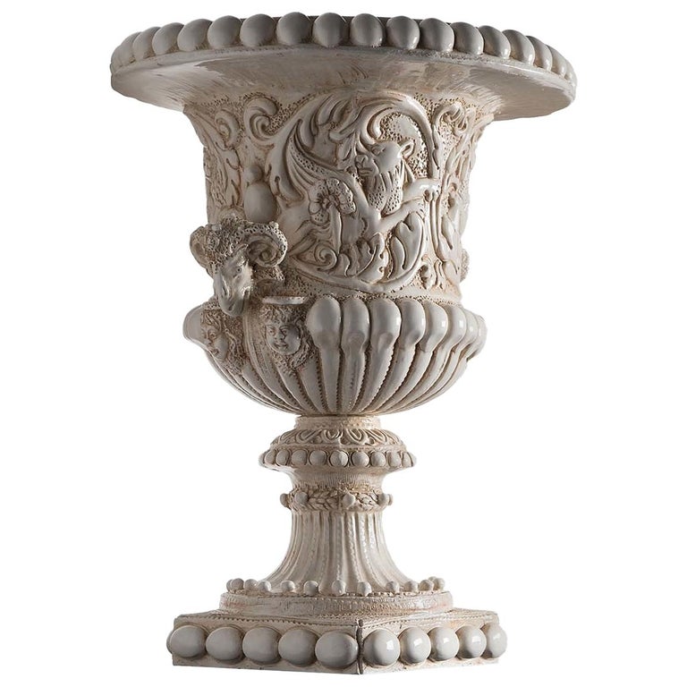 2592 Majolica Vase For Sale at 1stDibs