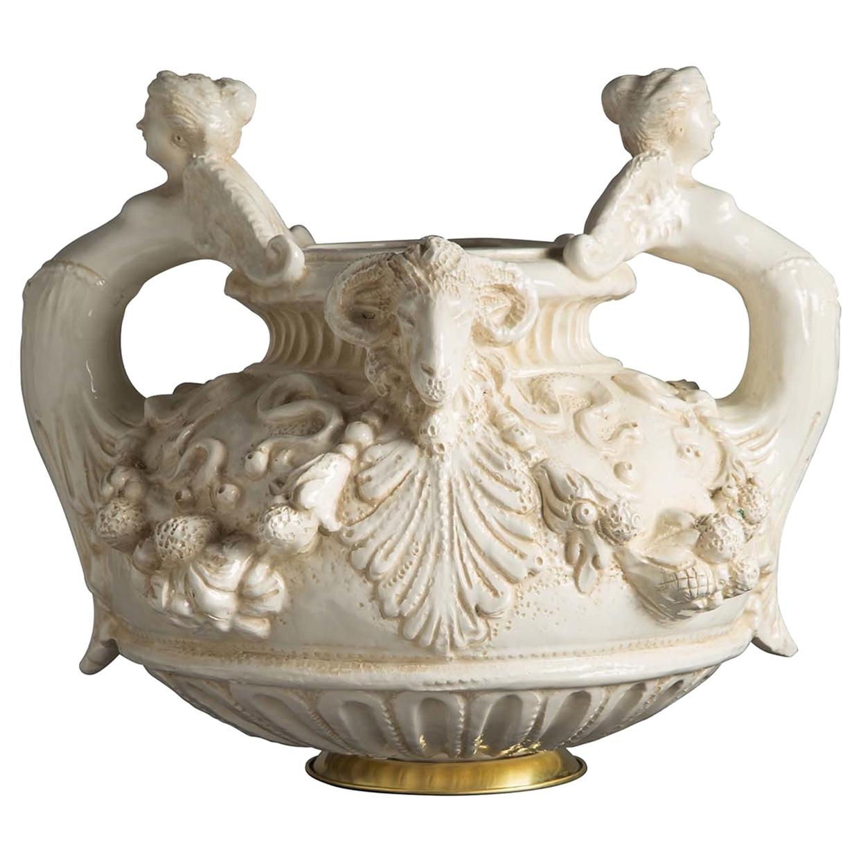 2592 Majolica Vase For Sale at 1stDibs