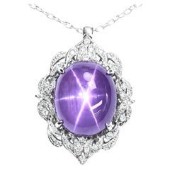 25,95 ct, GRS-Zertifikat, natürliche Sternsaphire, violette Farbe, Sri Lanka, Top-Ray