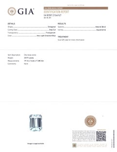 25.97ct Octagonal / Emerald Cut Aquamarine GIA Certified